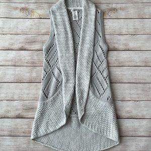 Max Studio Kids Grey Long Knit Sweater Vest